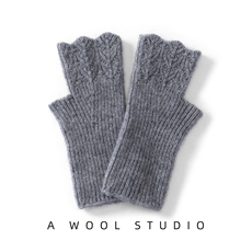 秋冬新款纯色针织无指手套时尚百搭，手套，绒朵羊绒