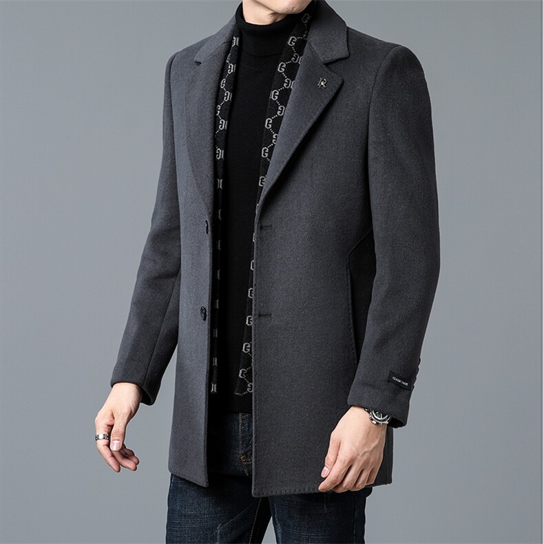 DZ93312钱塘2020-3中年男士商务休闲简约冬季厚款毛呢西服P345,男装毛呢大衣,钱塘207-3