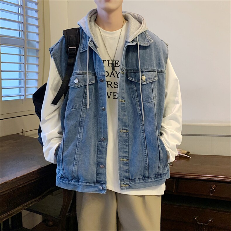牛仔马甲男2025年秋季新款宽松夹克港风百搭工装外套MJ115-P60图片