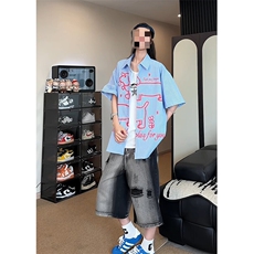 腊肠狗条纹短袖衬衫男xh138-特p45，男装T恤，电商B367