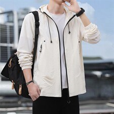 春夏季男士防晒衣连帽潮流休闲夹克外套皮肤衣潮流A266-FS002-P35，男装防晒衣，电商A266