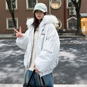 【高品质】情侣款大毛领派克服羽绒服保暖棉服外套T601-P105网图图片