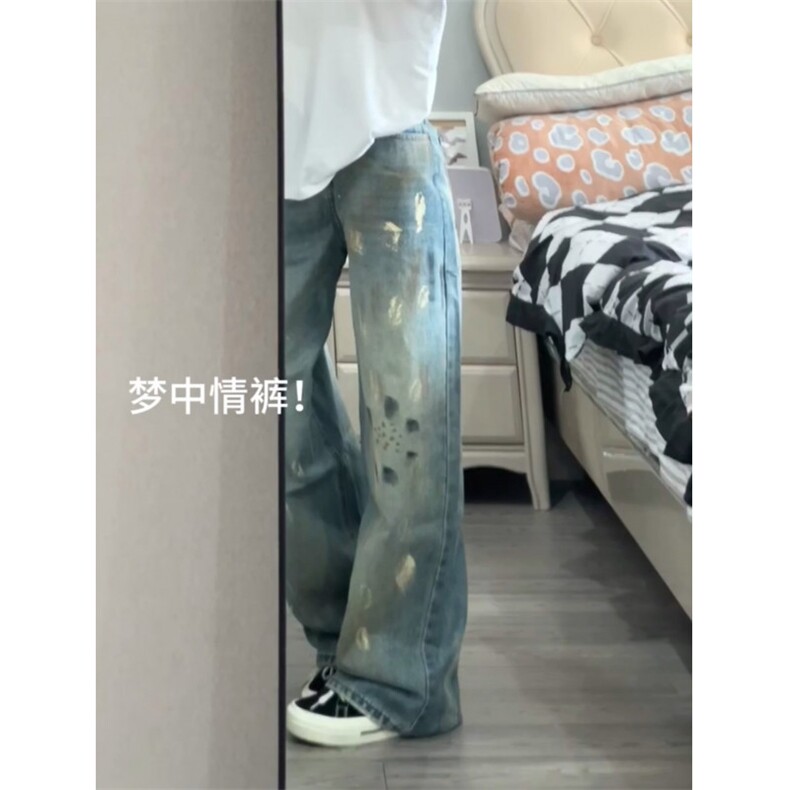 【网图】涂鸦牛仔裤男夏季薄款美式复古vibe裤子高街NZ06LL-特P48,男装牛仔裤,星座1007（原301D）