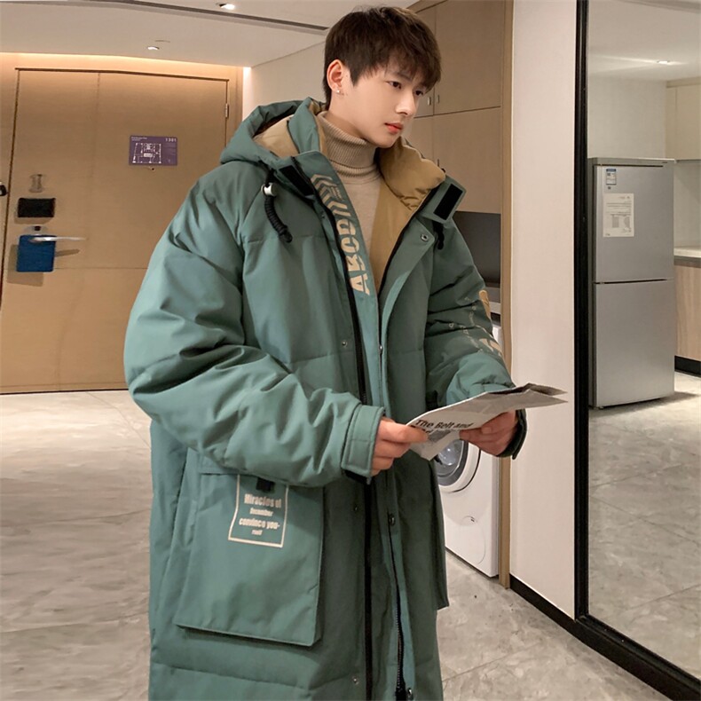 情侣羽绒服男冬季新款港风宽松连帽中长款保暖外套YR906-P175,男装羽绒服,星座214-3