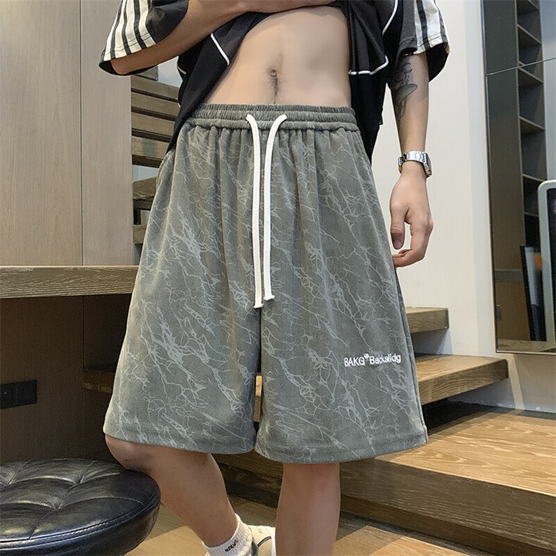 夏季新款字母绣花美潮灯芯绒短裤大码M~4XLXZ604-DK502-P35控48,男装牛仔裤,星座604