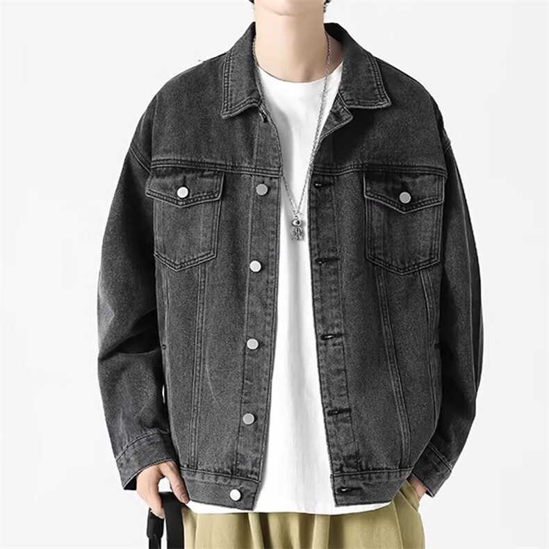 牛仔外套男宽松上衣服痞帅潮流春秋季休闲百搭工装夹克GA8824P56，男装工装外套，星座1013-5