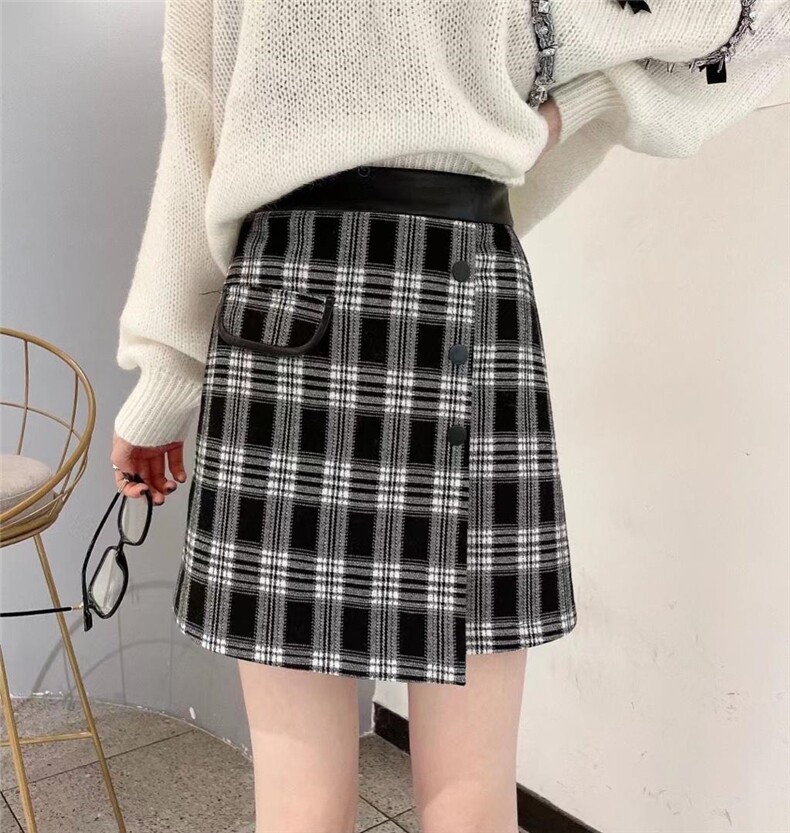格子半裙，女装半身裙，玫丽梦
