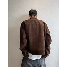 美式复古机车夹克外套男女潮牌痞帅鹿皮绒夹克潮流513JK3516P65，男装夹克，星座513