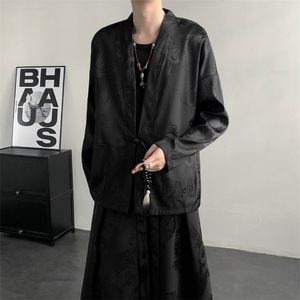 2025秋装新款 加厚龙纹夹克开衫外套 唐装汉服新中式2512-P50图片