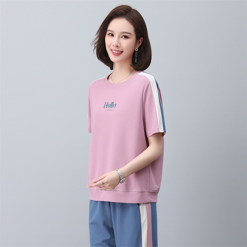 2025夏季新款简约时尚气质宽松休闲舒适刺绣上衣,女装T恤,独衣靓