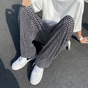 2023夏装情侣款个性花裤子薄款冰丝拖地长裤B221-LK21140-P50,男灰色上衣搭配什么裤子颜色好图片