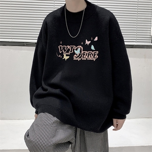 半高领毛衣男大码胖子针织衫毛线衣 M18443-P45 加绒款-P65图片