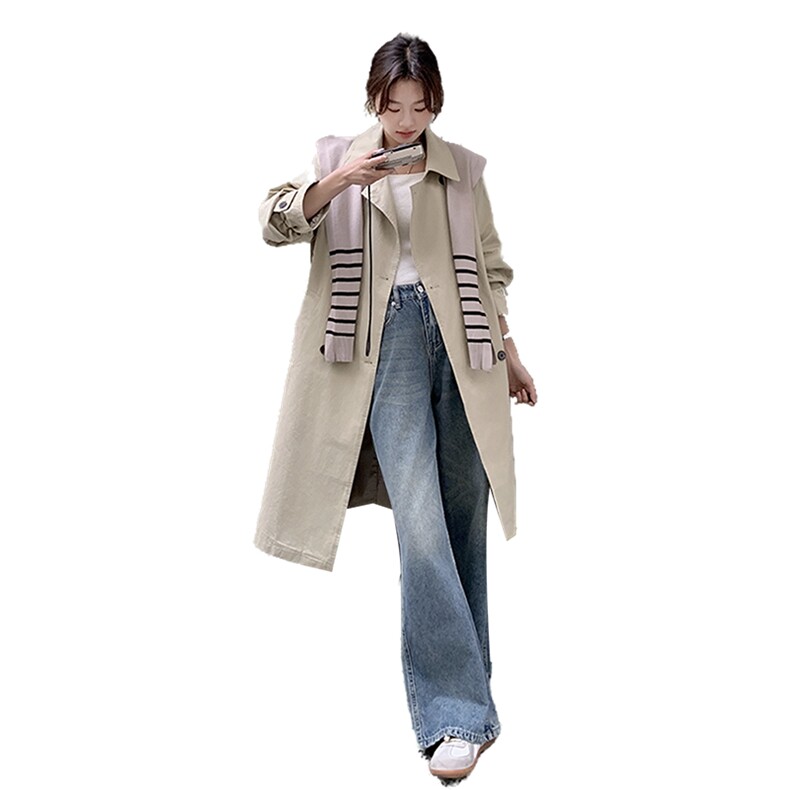 现货长款风衣外套送条纹披肩2B081-779-p175-k258,女装风衣,2B081