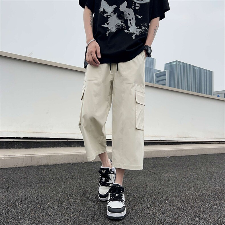 高街伐木裤子男夏季美式工装短裤宽松阔腿七分裤-A1055TP30控58,男装牛仔裤,电商B241