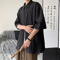 男士春夏2024新款衬衫皱布衬衣双拉链HT64P35，男装衬衫，星座1116-2