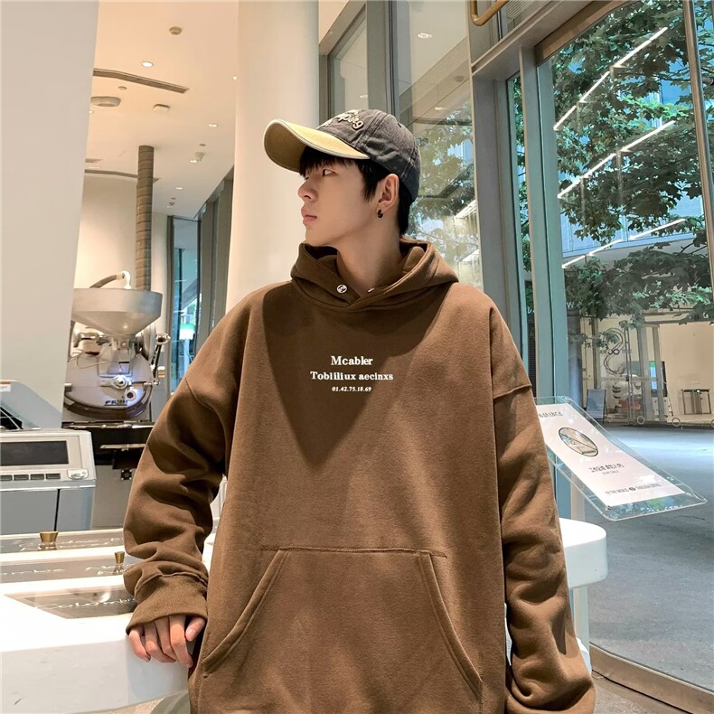 美式复古港味卫衣小个子高级感秋季超好看大码连帽外套男,男装卫衣,星座1013
