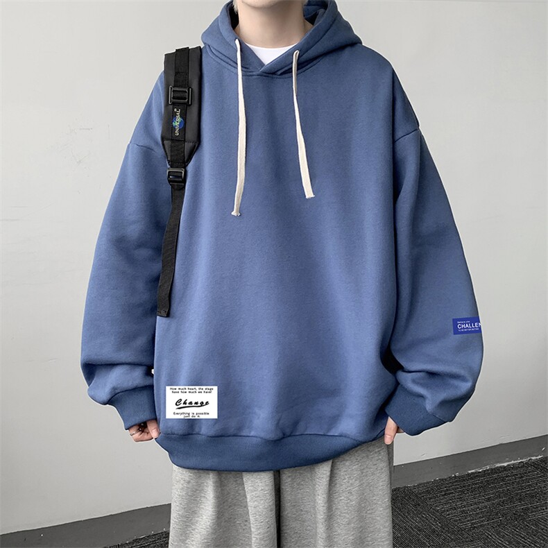 WY2062-P35纯棉连帽卫衣男大码运动帽衫宽松薄外套男,男装卫衣,电商A040