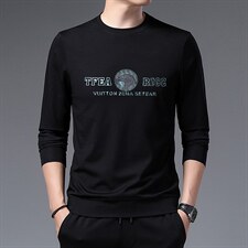 加绒卫衣男春秋季加厚圆领长袖中年男士商务休闲保暖打底衫，男装卫衣，电商B212（原钱塘6029）