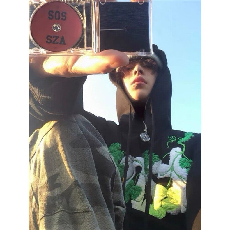 纯棉美式高街葡萄网球毛巾刺绣连帽卫衣ZW0113-P58加绒63,男装卫衣,星座313A(原308A-2)