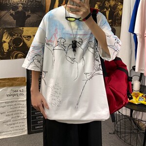 夏季短袖t恤衫男潮流港风印花t恤A210-A8310-P35-控48图片
