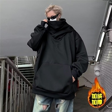 加绒加厚冬款男高领连帽卫衣字母刺绣外套WY8699P60，男装卫衣，星座1013-1