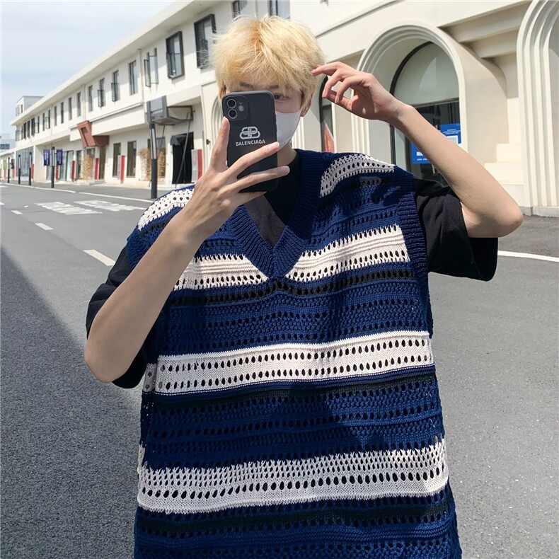 V领汗背心潮宽松型新款夏季背心P35,男装背心/马甲,星座1116-2