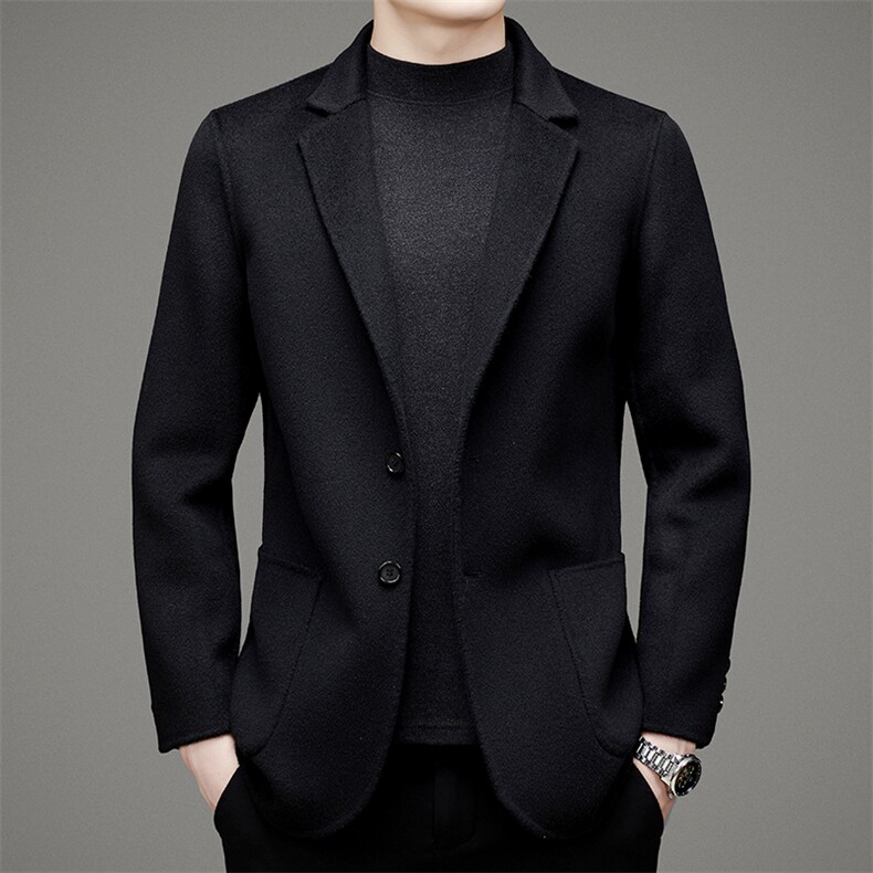 秋冬澳洲羊毛外套长款中年休闲商务大衣外套男MNSA6601-P430,男装风衣,电商B212（原钱塘6029）