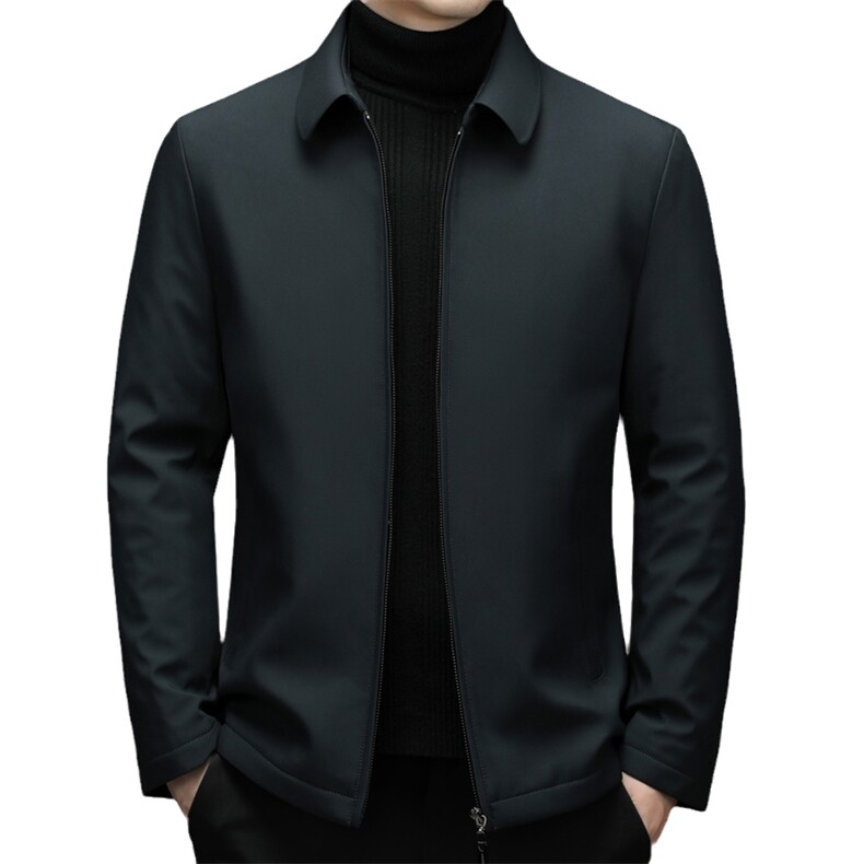 羽绒服男装中年爸爸厚款中老年人白鸭绒翻领宽松外套S2181-P200,男装羽绒服,电商B212（原钱塘6029）