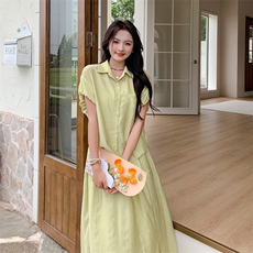 现货-夏季新款简约小清新绿色两件套P135-K198，女装套装/套裙，浙宝203