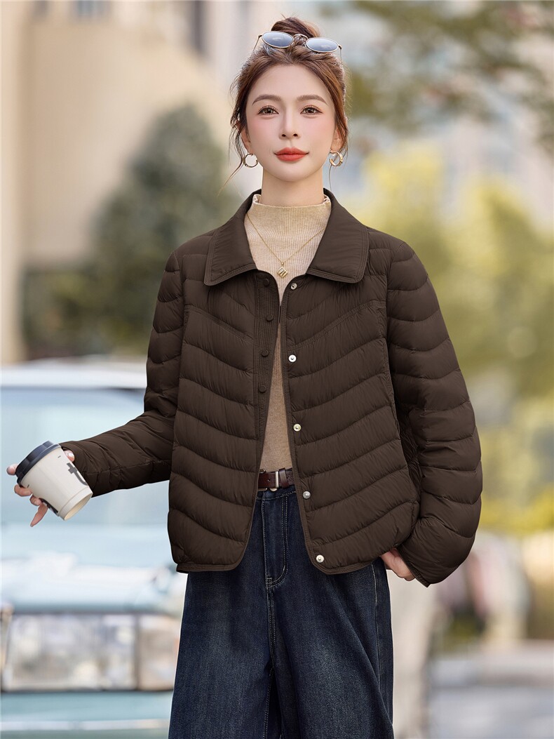 时尚短款新标90白鸭绒羽绒服女2025冬季新款轻薄保暖外套上衣,女装羽绒服,余墨