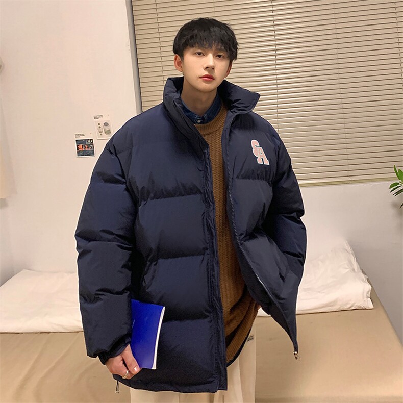 冬季新款宽松面包服港风青春立领棉服男纯色棉衣外套MY9067-P100,男装棉衣,电商A128