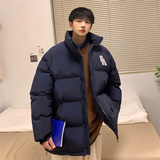 冬季新款宽松面包服港风青春立领棉服男纯色棉衣外套MY9067-P100，男装棉衣，电商A128