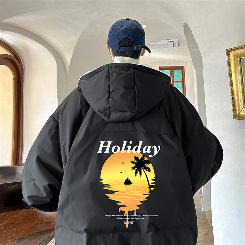 控128加绒面包服男大码羊羔毛棉衣男MY16266-P100图片
