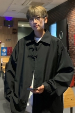 ！2025夏季新款男士新中式纯色长袖衬衫百搭衬衣CS200特P35，男装衬衫，电商B220