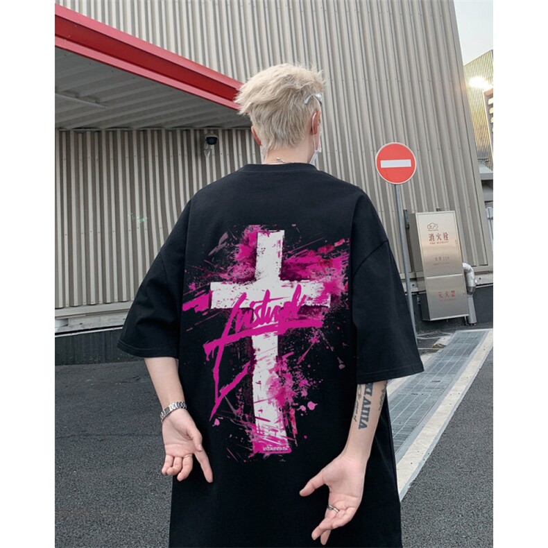 美式重磅纯棉短袖t恤男宽松休闲XZ517A-3-CT3303-P28,男装T恤,星座517A-3