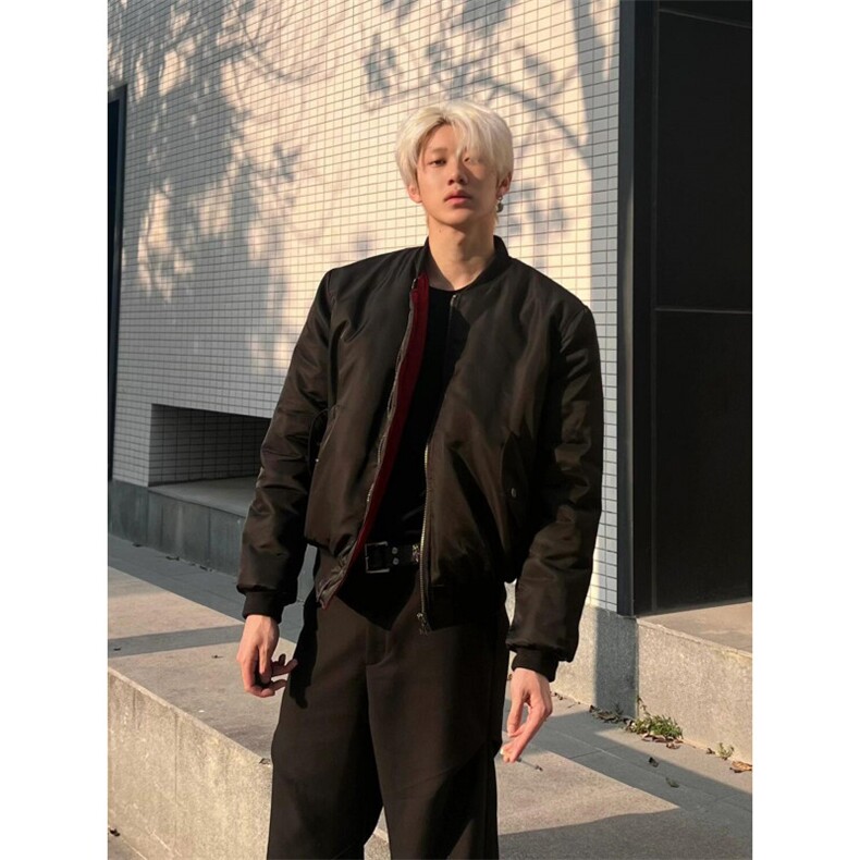 【有货】XZ267CC-特P95防水红内飞行夹克棉服男高级感棒球服外套,男装夹克,星座1007（原301D）