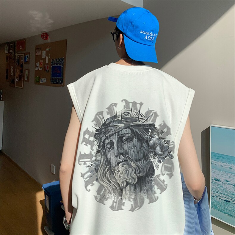 B239-1223-P23个性头像印花夏季坎肩无袖T恤男装背心/马甲,男装背心/马甲,星座514-2(原B239)
