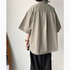 短袖衬衫男士衬衣青年夏季新款polo领休闲上衣J101-310B-1P40，男装T恤，星座310B-1