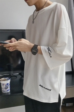 冰丝七分袖男T恤宽松半截袖ins加大加肥短袖体恤上衣-T319-P30，男装T恤，电商B289