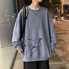 S6193-P28加绒款-P33秋季圆领卫衣男大码韩版宽松长袖外套，男装卫衣，电商A040