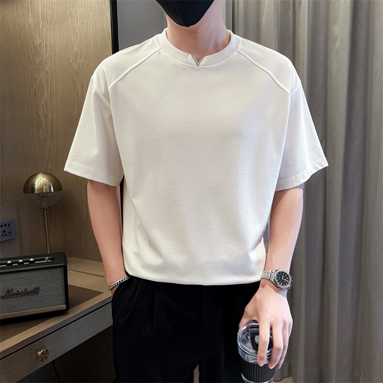 夏打底衫纯色百搭纯色圆领T恤短袖社会小伙A236-82537-特P38,男装T恤,电商A236