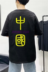 T2070P28港风室内 男中性纯棉夏季大码短袖T恤宽松ins半袖T恤图片