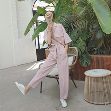 新款高腰宽松连体裤，女装连体裤，依依服饰