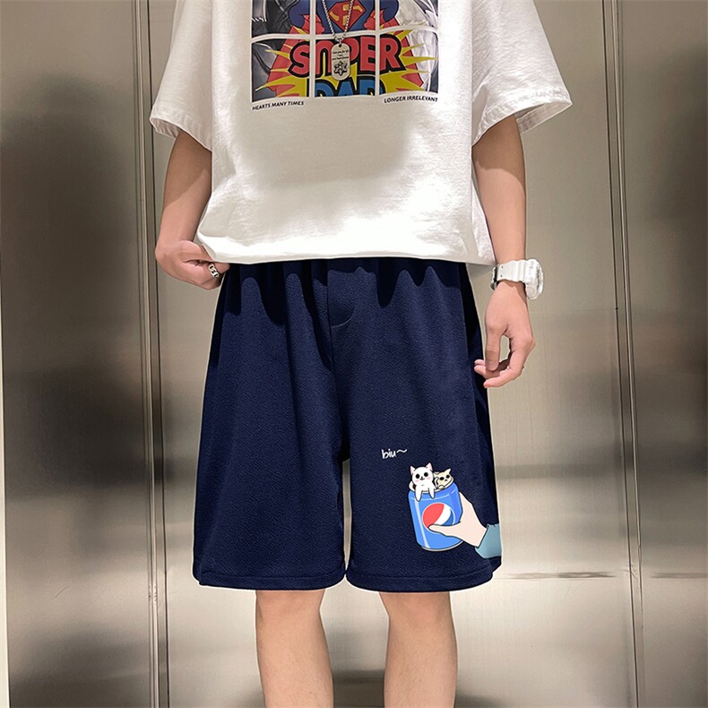 MK37262-P15冰丝短裤男士大码宽松休闲五分裤男运动中裤,男装休闲裤,电商A040
