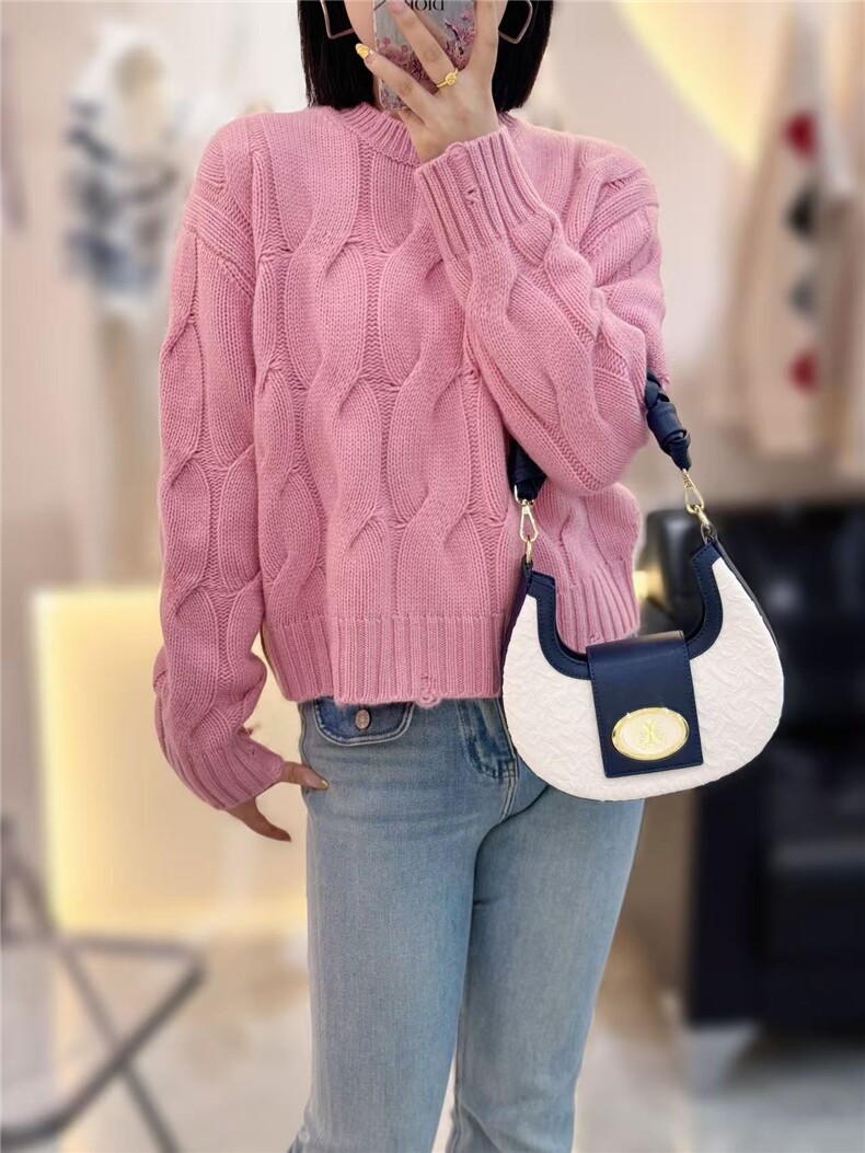 2024年秋冬新款气质百搭休闲慵懒精致套头打底羊绒衫女,女装羊绒衫,大千羊绒