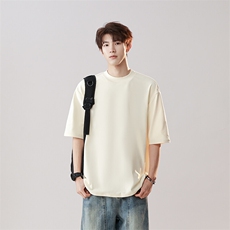 日系新色系德容短袖休闲T恤男圆领半袖纯色上衣25XT77199特批13，男装T恤，电商A042