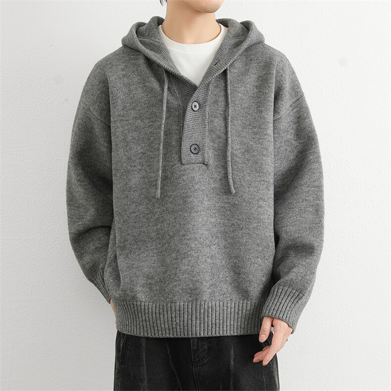 秋冬新款针织连帽套头加厚毛衣外套男女同款宽松休闲百搭慵懒上衣,男装针织衫/毛衣,星座914