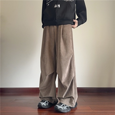 抖音品质秋冬保暖灯芯绒压褶宽松休闲伞兵裤B315-K872-p55控78，男装休闲裤，电商B315