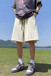 条纹运动短裤男夏季薄款潮流宽松直筒中裤男生阔腿卫裤休闲五分裤图片