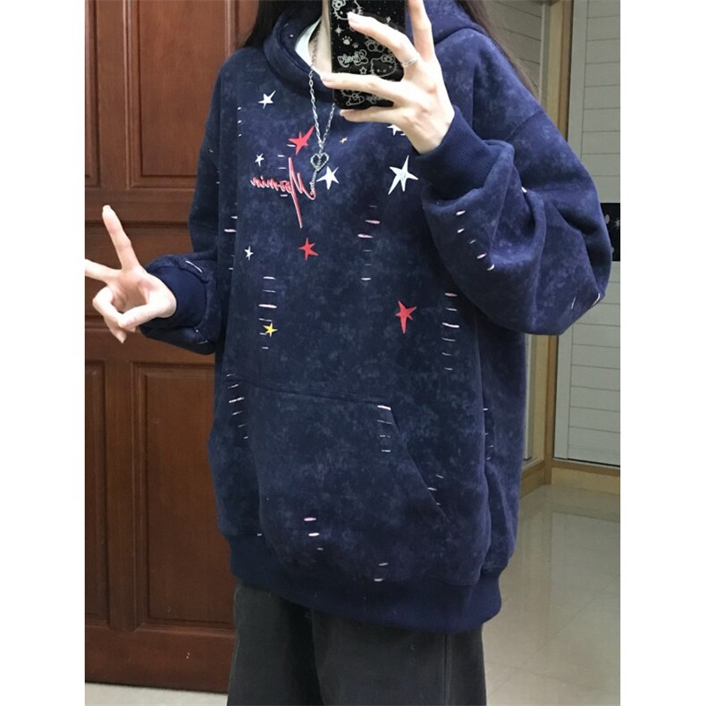 5720-P62原版工艺纯棉华棉复合宽松休闲加绒卫衣图片
